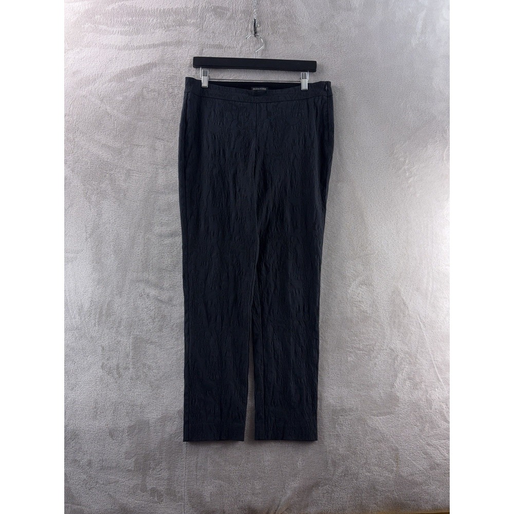 Eileen Fisher Textured‎ Pants Womens Size Small Black Straight Leg Minimalist